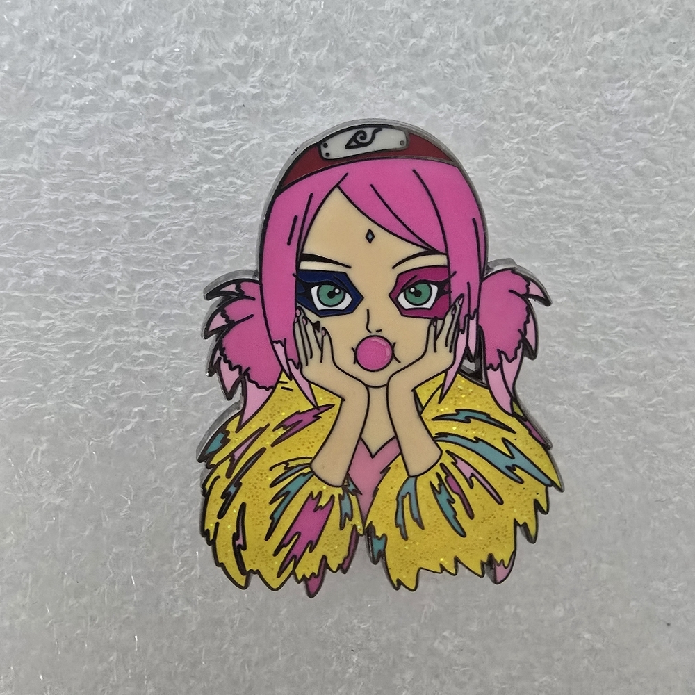 Naruto Shippuden Sakura Haruno Harley Quinn Mash enamel Kawaii Otaku art pin.